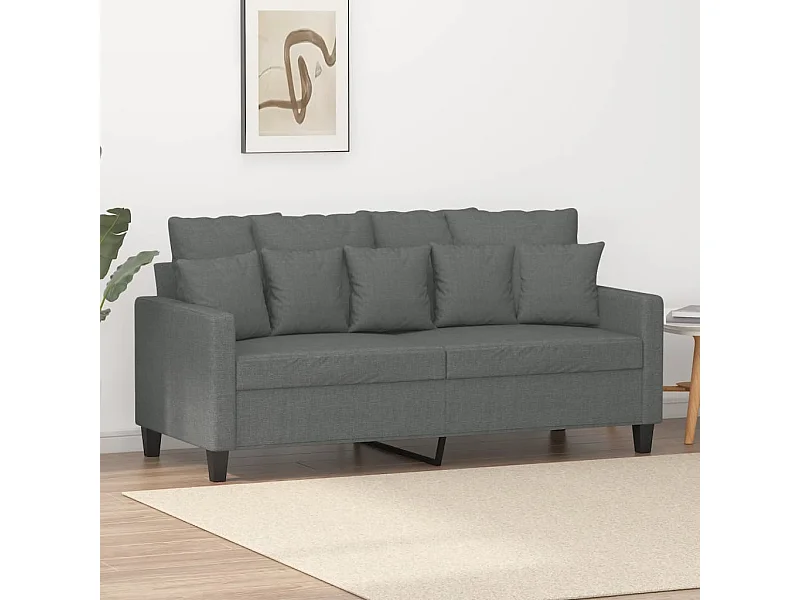 Canapé à 2 places Gris foncé 140 cm Tissu