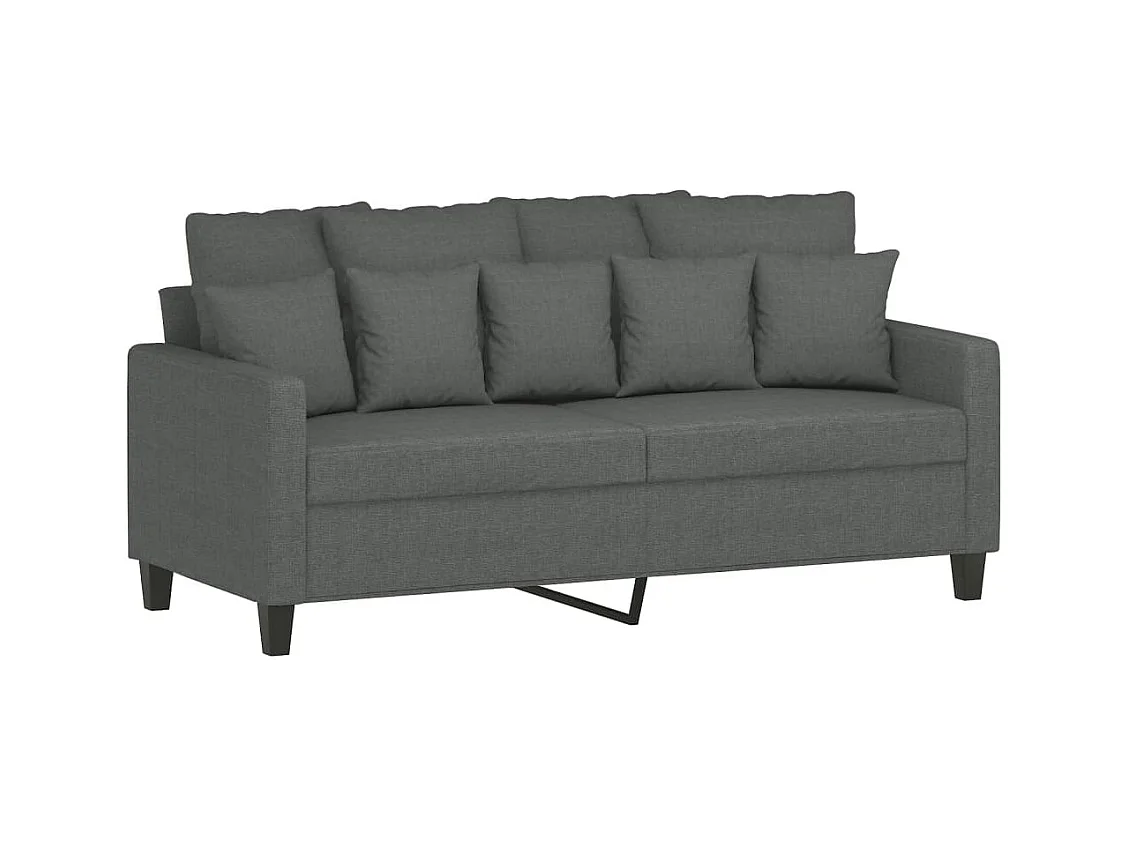 Canapé à 2 places Gris foncé 140 cm Tissu