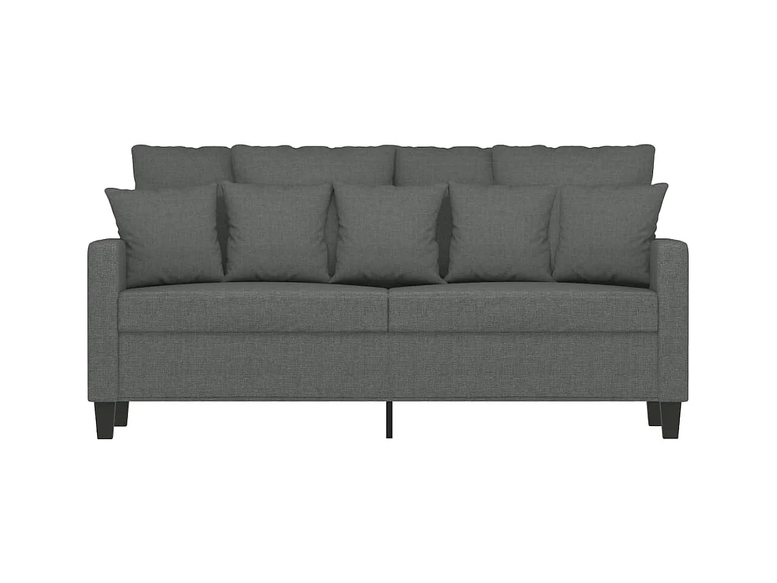 Canapé à 2 places Gris foncé 140 cm Tissu