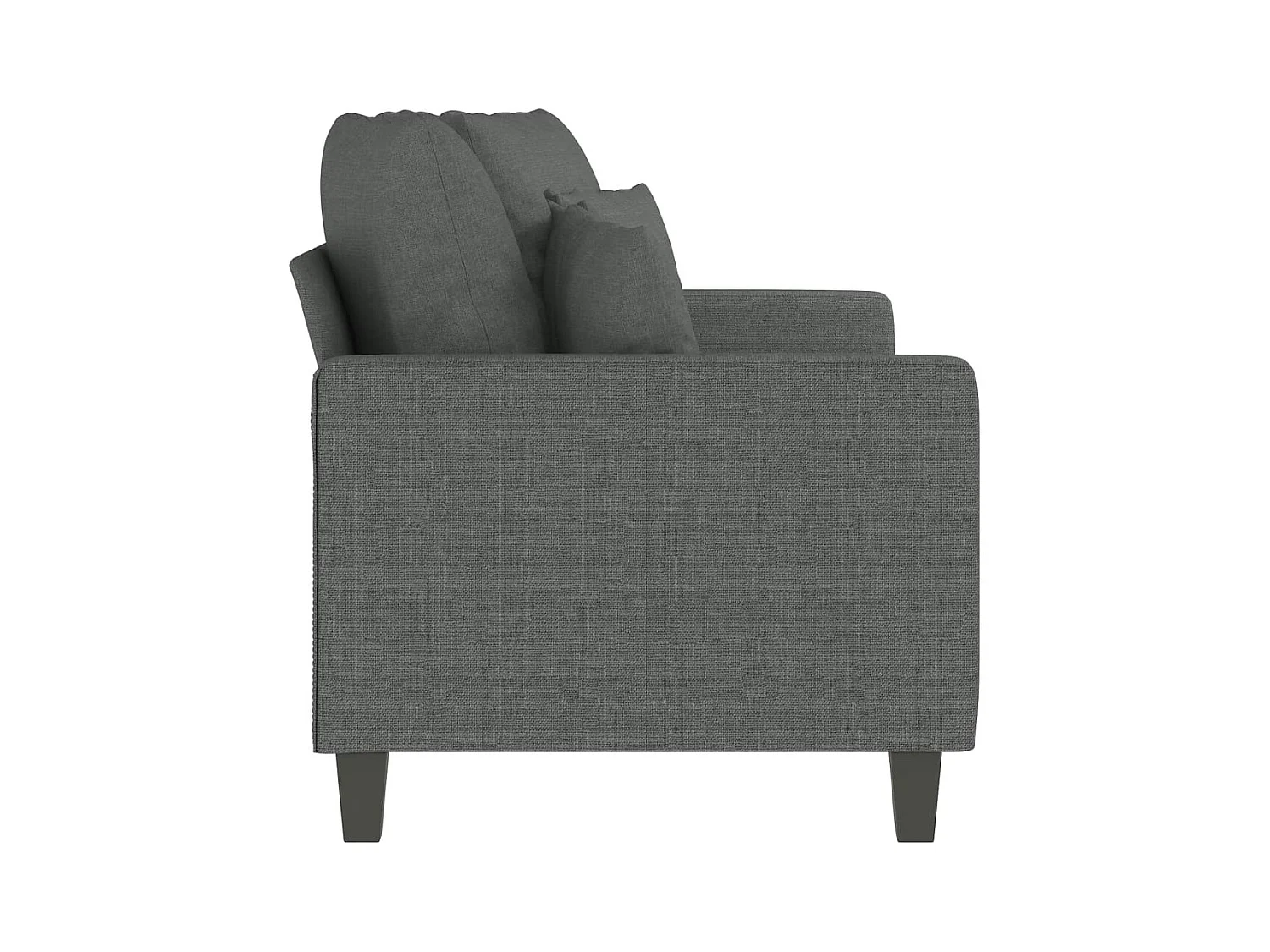 Canapé à 2 places Gris foncé 140 cm Tissu