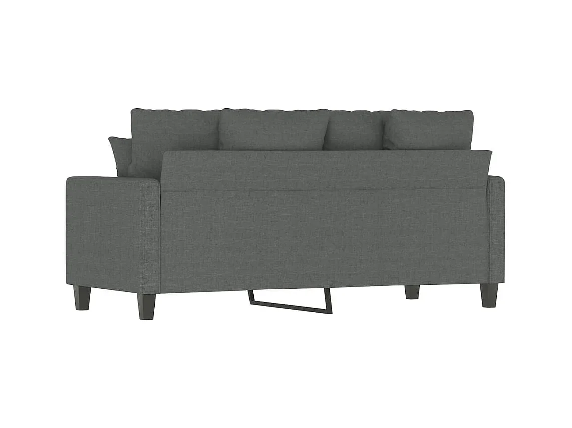 Canapé à 2 places Gris foncé 140 cm Tissu