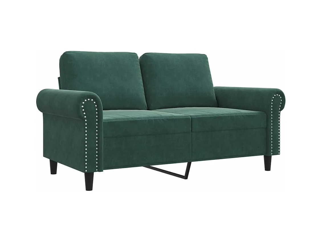 Canapé à 2 places Vert foncé 120 cm Velours