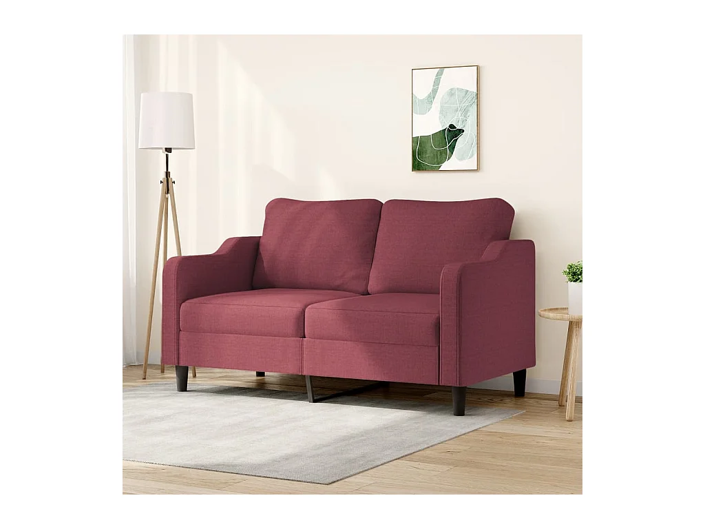 Canapé à 2 places Rouge bordeaux 140 cm Tissu
