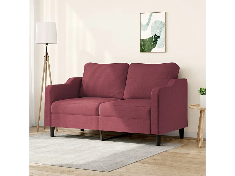Sofá de 2 lugares tecido 140 cm vermelho tinto