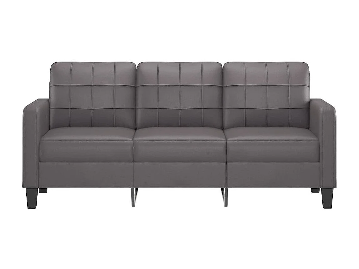 Driezitsbank 180 cm kunstleer grijs