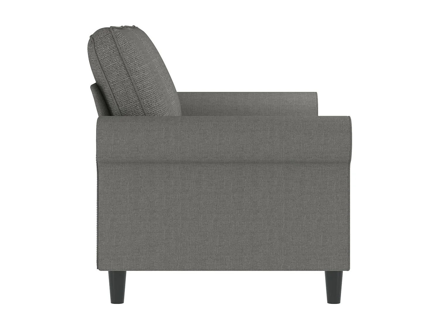 Canapé à 2 places Gris foncé 140 cm Tissu