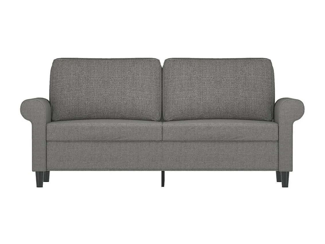 Canapé à 2 places Gris foncé 140 cm Tissu