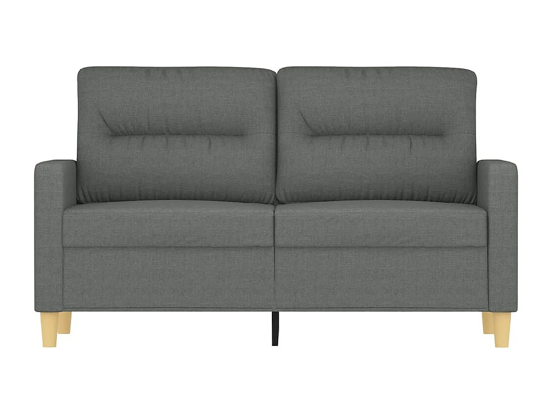 Sofá de 2 plazas de tela gris oscuro 120 cm