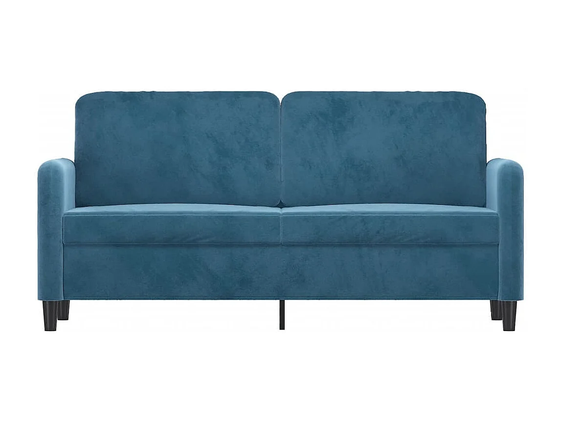 Tweezitsbank 140 cm fluweel blauw