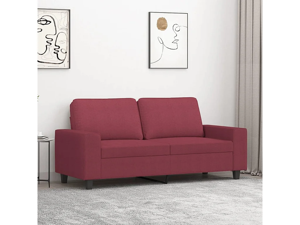 Tweezitsbank 140 cm stof wijnrood