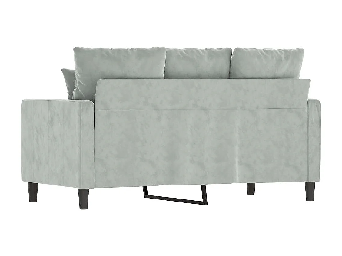 Sofá de 2 lugares 120 cm veludo cinzento-claro