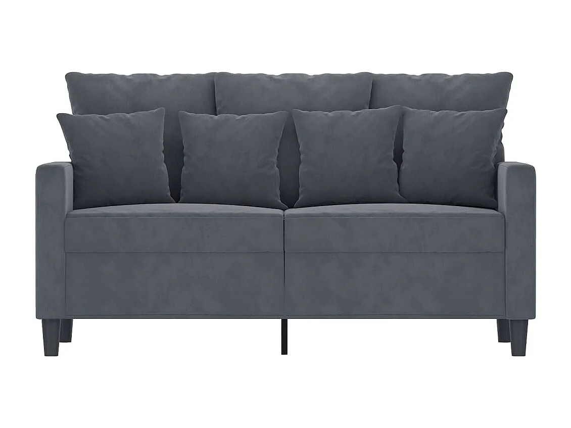 Canapé à 2 places Gris foncé 120 cm Velours
