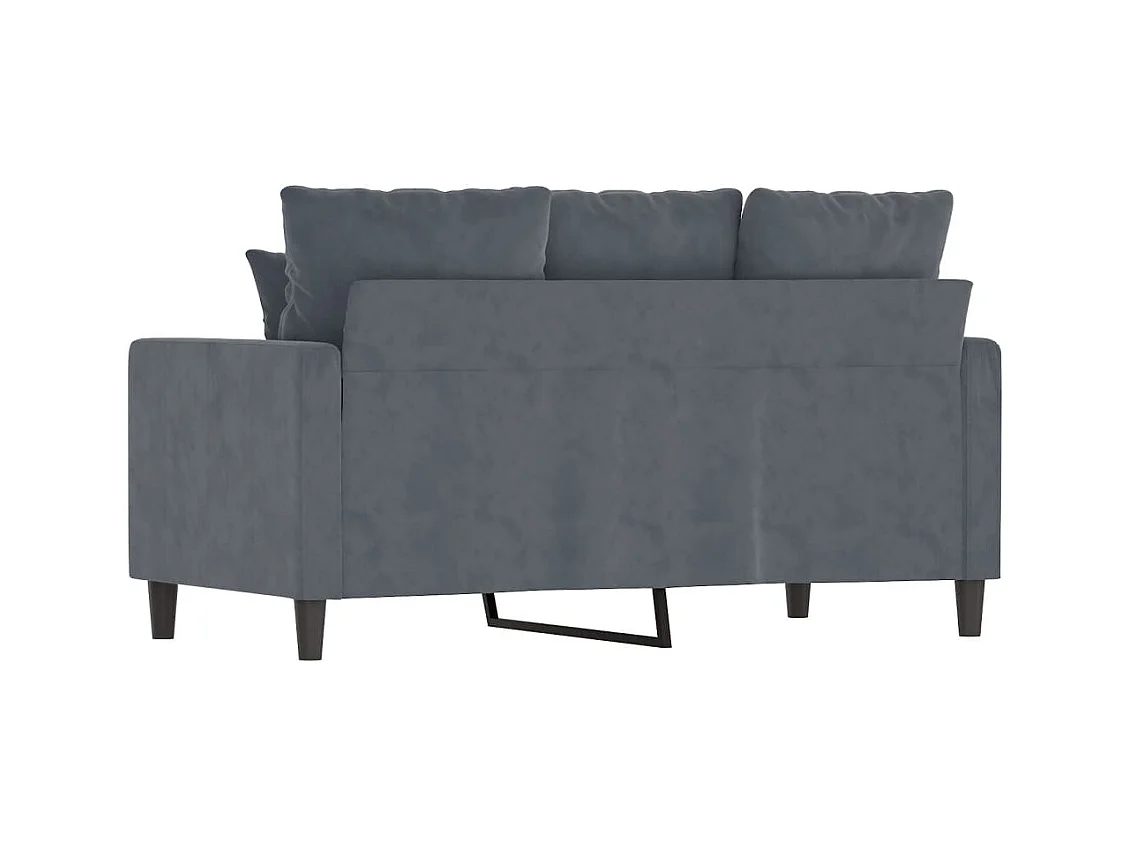 Canapé à 2 places Gris foncé 120 cm Velours