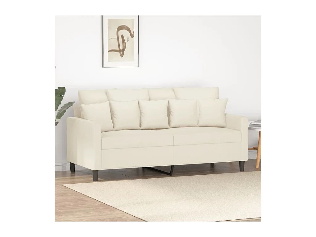 Canapé à 2 places Crème 140 cm Velours