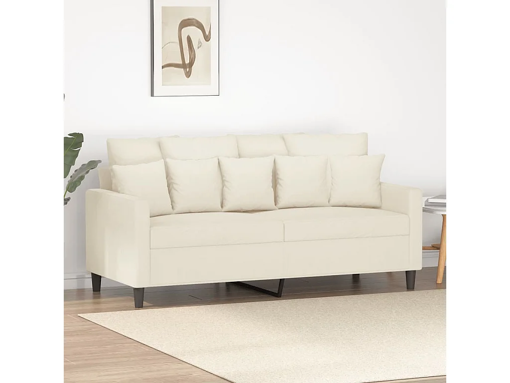 Canapé à 2 places Crème 140 cm Velours