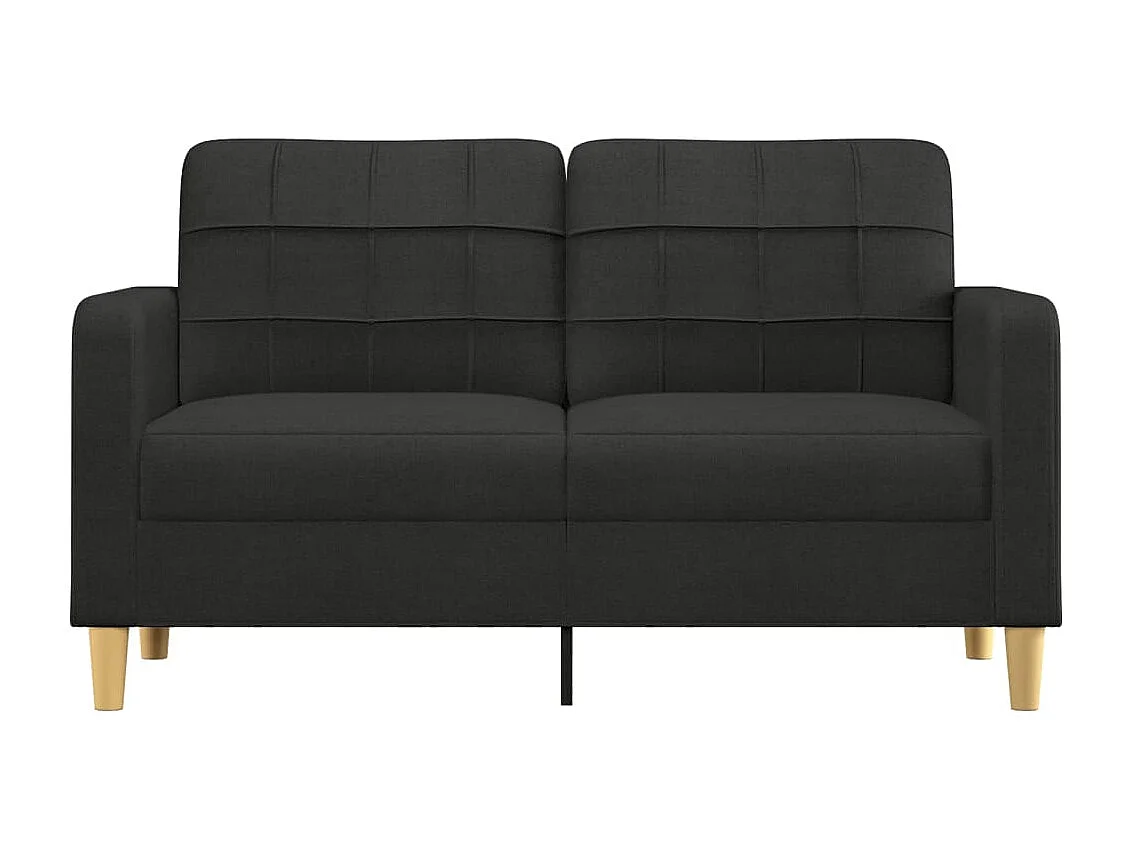 Canapé à 2 places Noir 140 cm Tissu