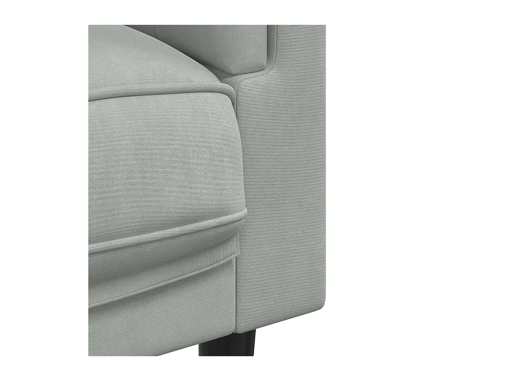 Canapé avec coussins 2 places gris clair velours