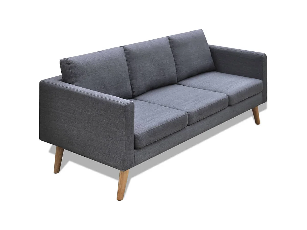 Canapé à 3 places Tissu Gris foncé