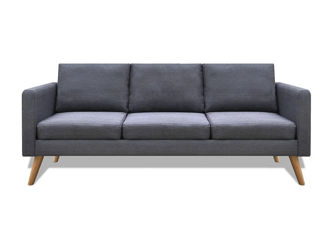 Canapé à 3 places Tissu Gris foncé
