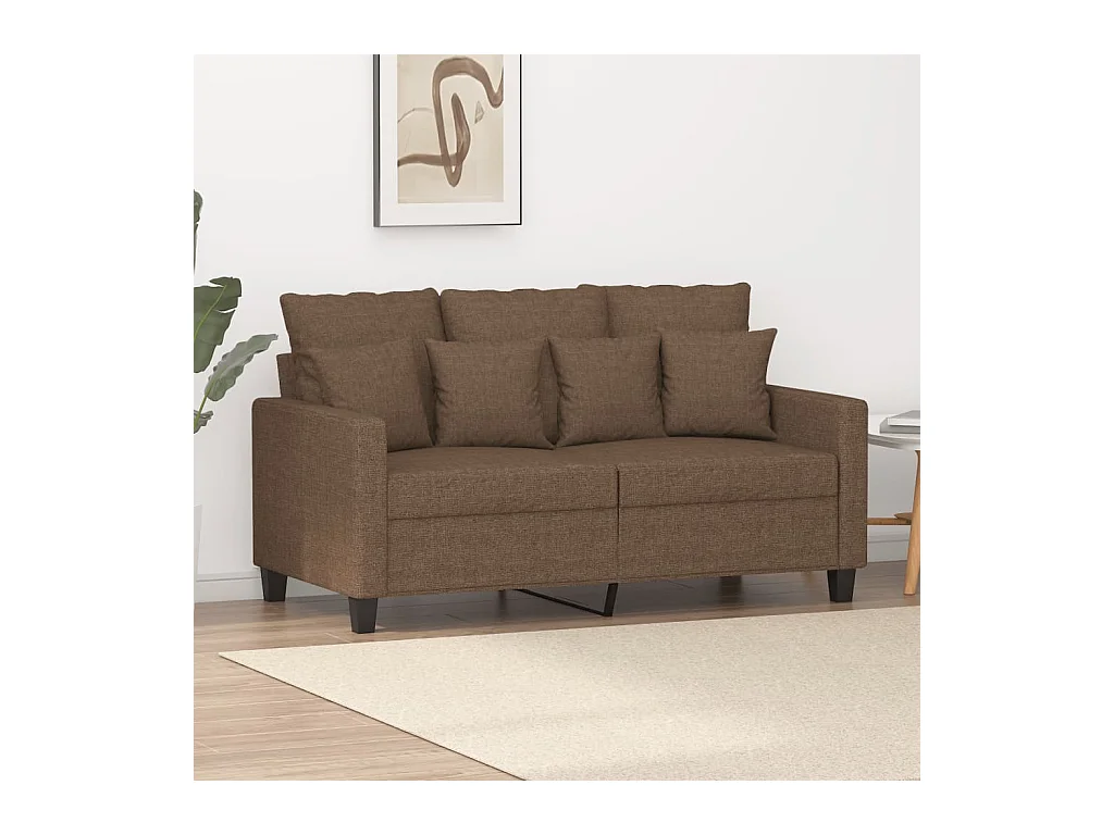 Canapé à 2 places Marron 120 cm Tissu