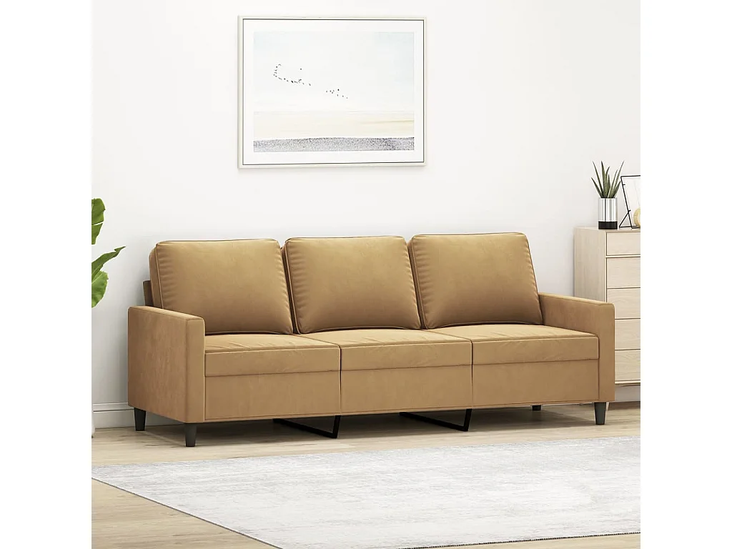 Canapé à 3 places Marron 180 cm Velours