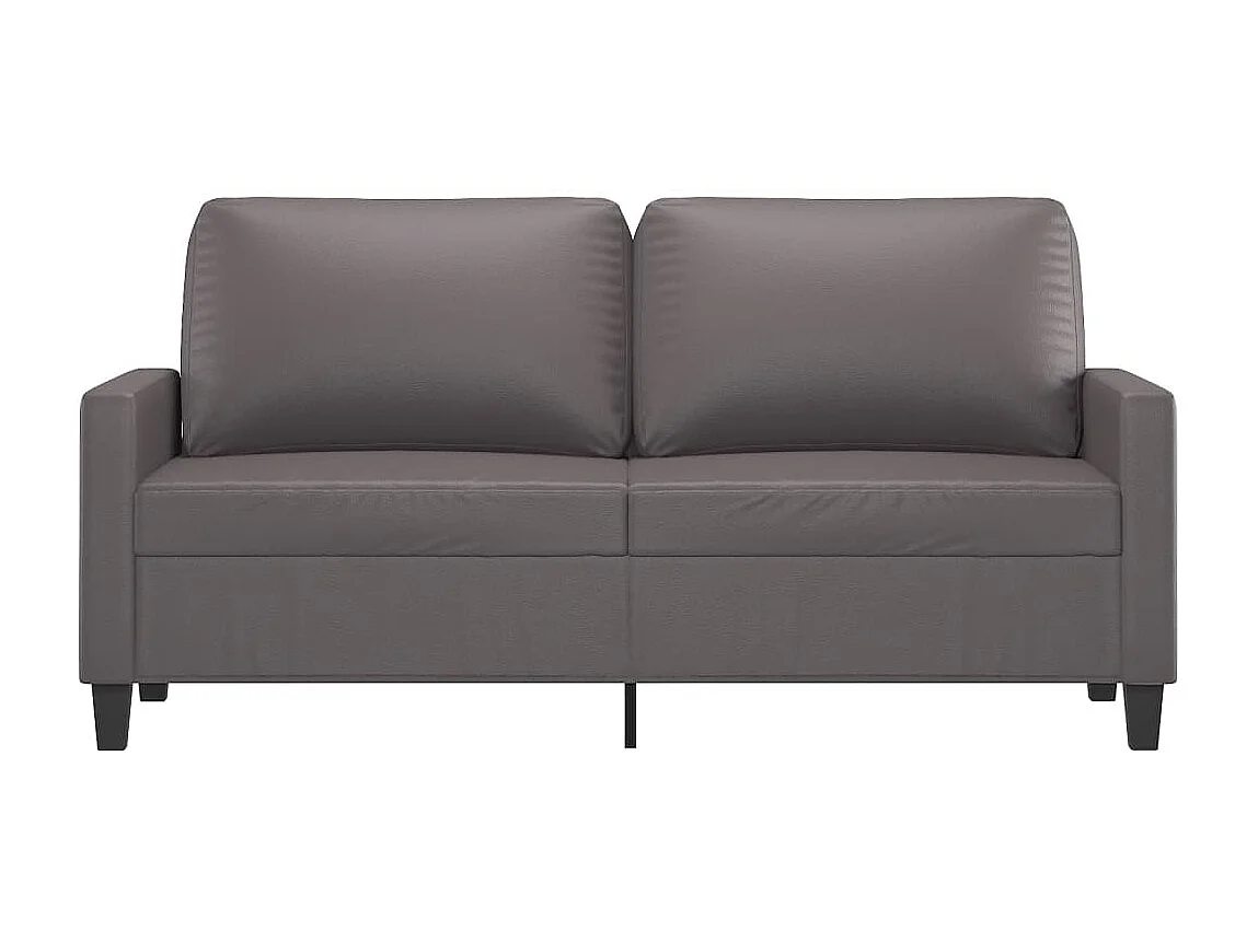 Canapé à 2 places Gris 140 cm Similicuir