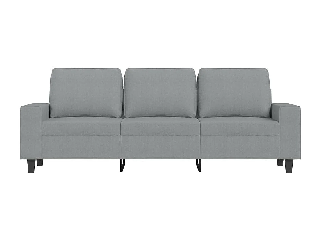 Canapé à 3 places avec repose-pieds Gris clair 180 cm Tissu