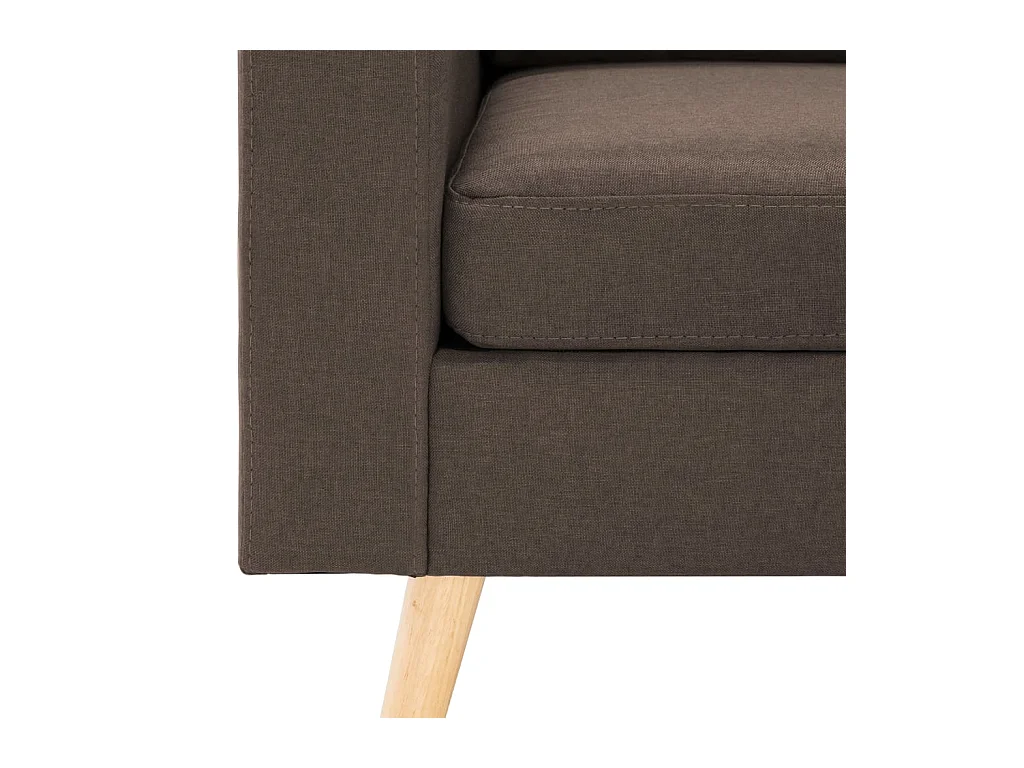 Canapé à 3 places avec repose-pied Marron Tissu