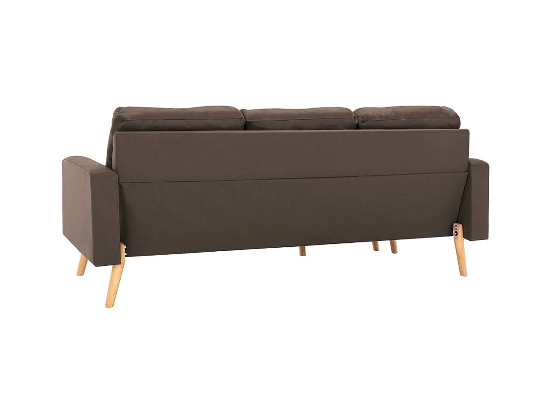 Canapé à 3 places avec repose-pied Marron Tissu