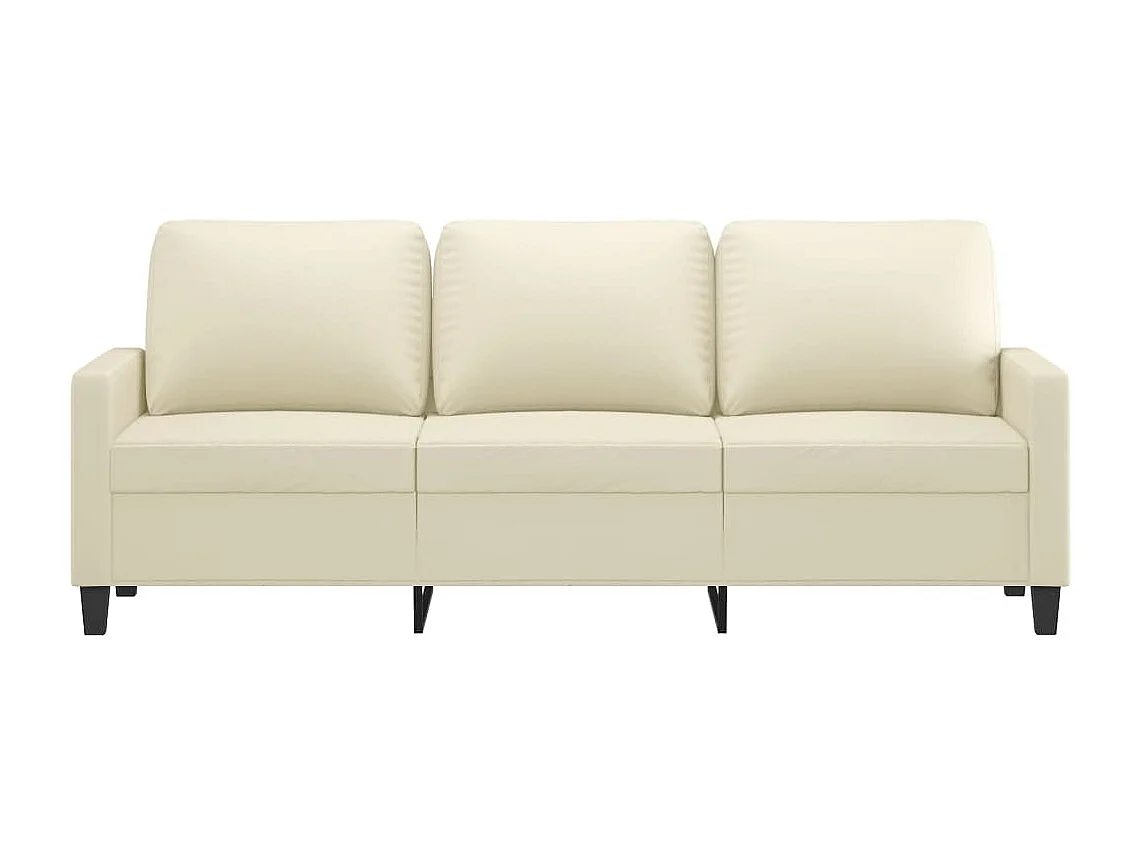 Canapé à 3 places Crème 180 cm Similicuir