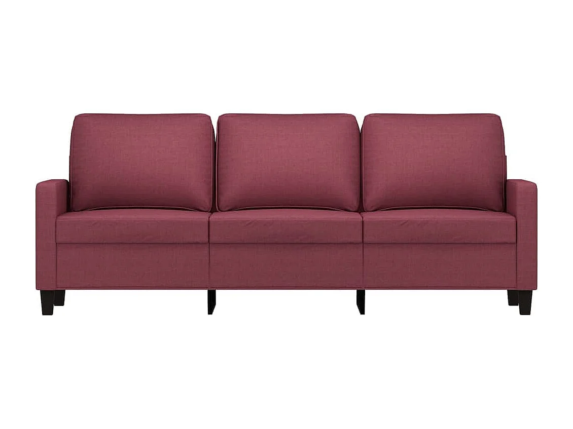 Canapé à 3 places Rouge bordeaux 180 cm Tissu