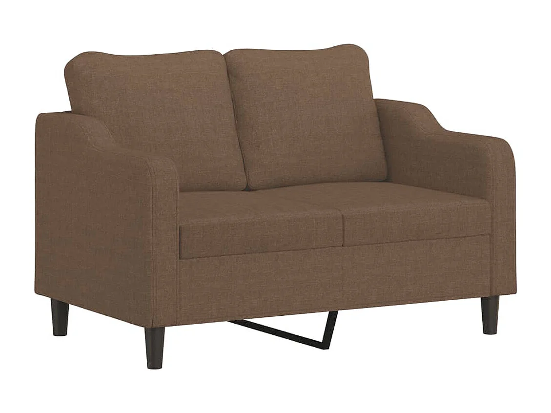 Canapé 2 places avec oreillers décoratifs marron 120 cm tissu