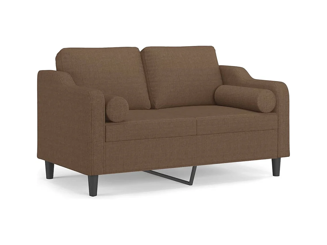Tweezitsbank met sierkussens 120 cm stof bruin