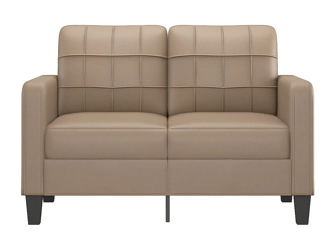 Tweezitsbank 120 cm kunstleer cappuccinokleurig