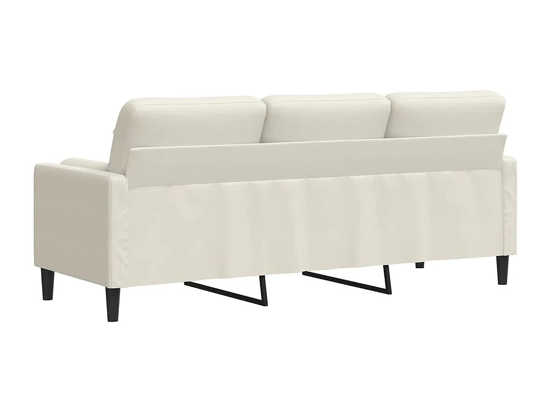 Driezitsbank met sierkussens 180 cm fluweel crèmekleurig