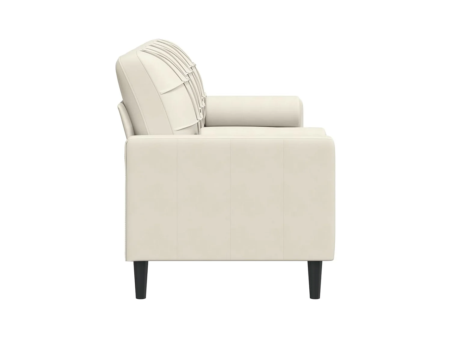 Canapé 3 places avec oreillers décoratifs crème 180 cm velours