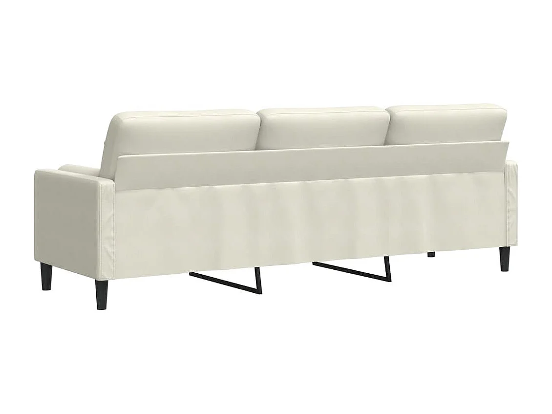 3-zitsbank met sierkussens 210 cm fluweel crèmekleurig