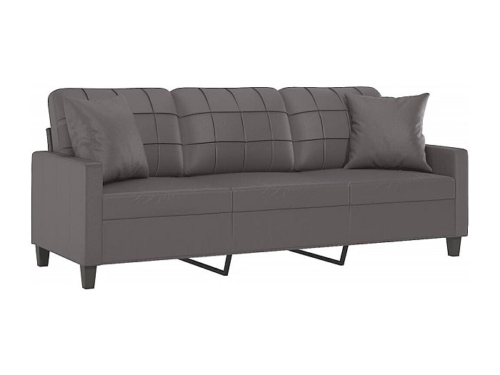 Canapé 3 Places Similicuir Noir 180 Cm - Canapé Moderne Avec Oreillers Décoratifs, Rembourrage Confortable, Design Salon - 9