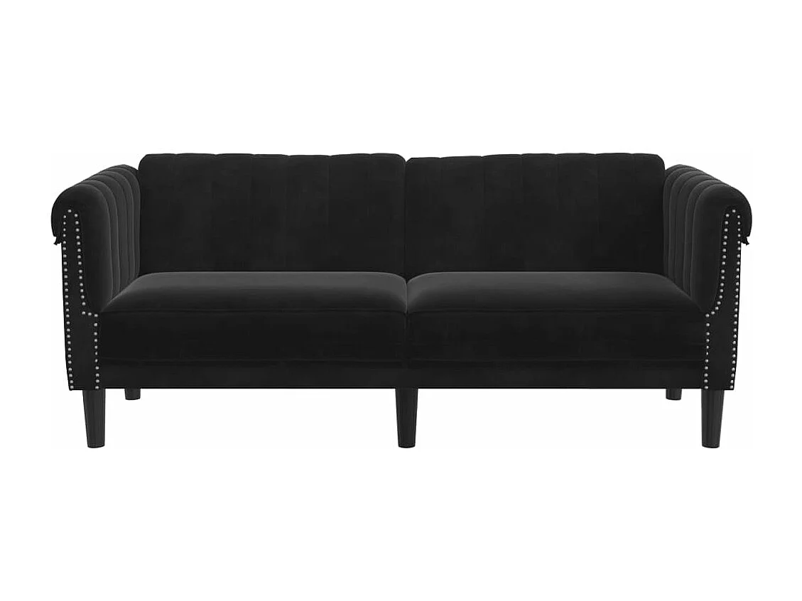 2-zitsbank fluweel zwart