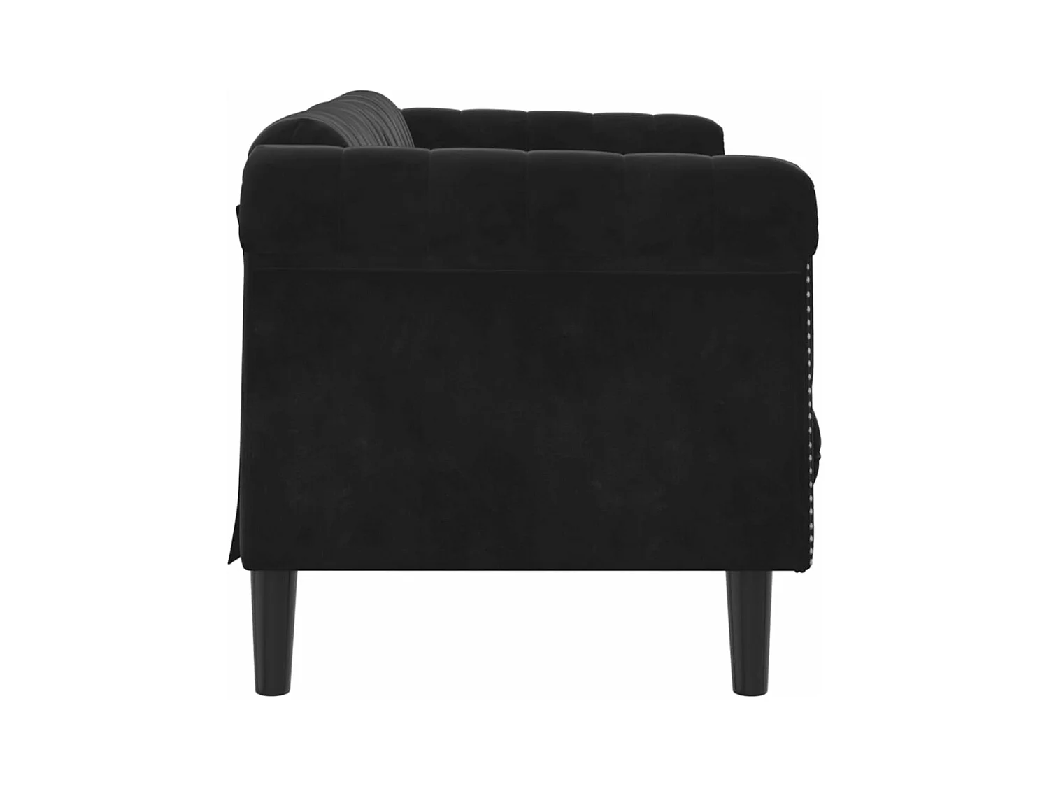 2-zitsbank fluweel zwart