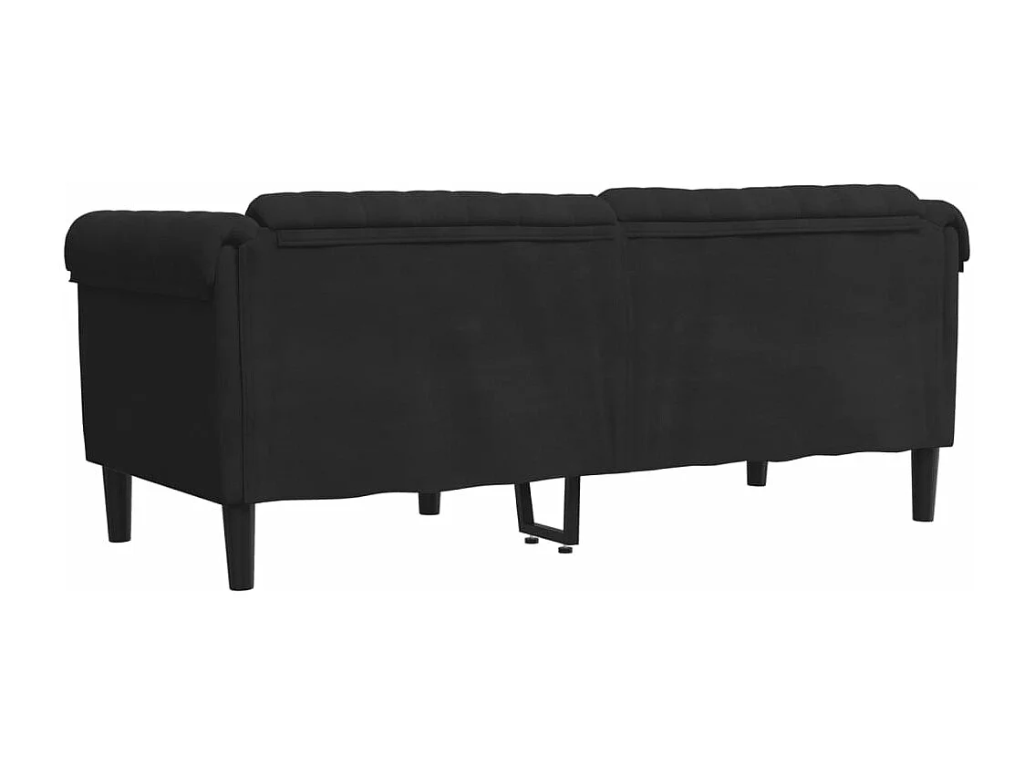 2-zitsbank fluweel zwart