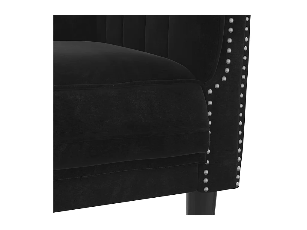 2-zitsbank fluweel zwart