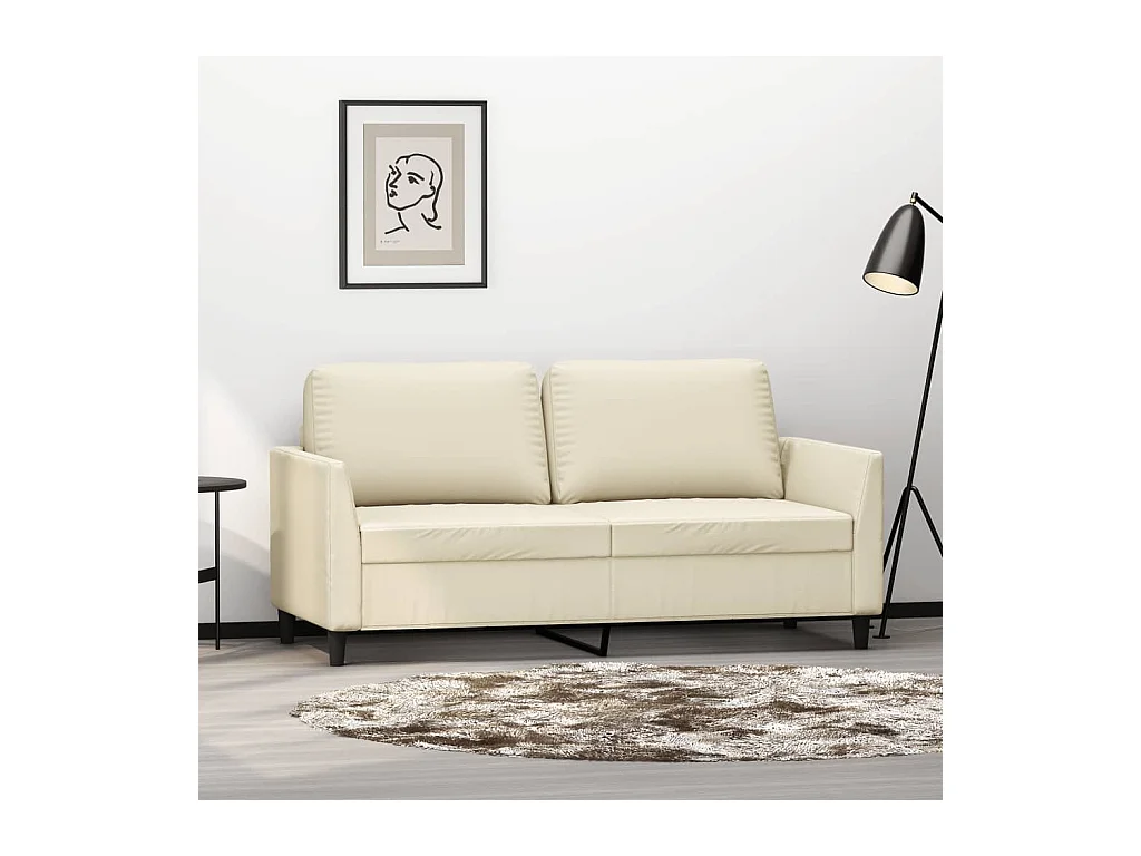 Canapé à 2 places Crème 140 cm Similicuir
