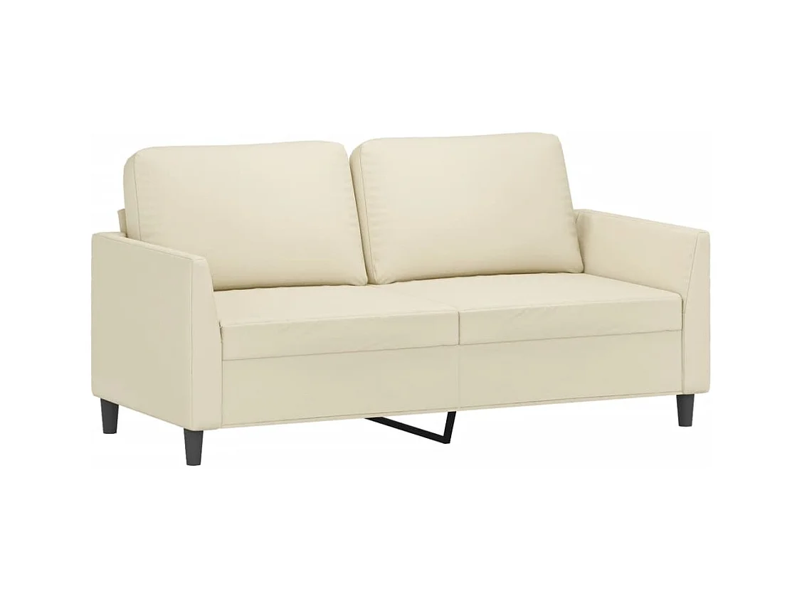 Canapé à 2 places Crème 140 cm Similicuir