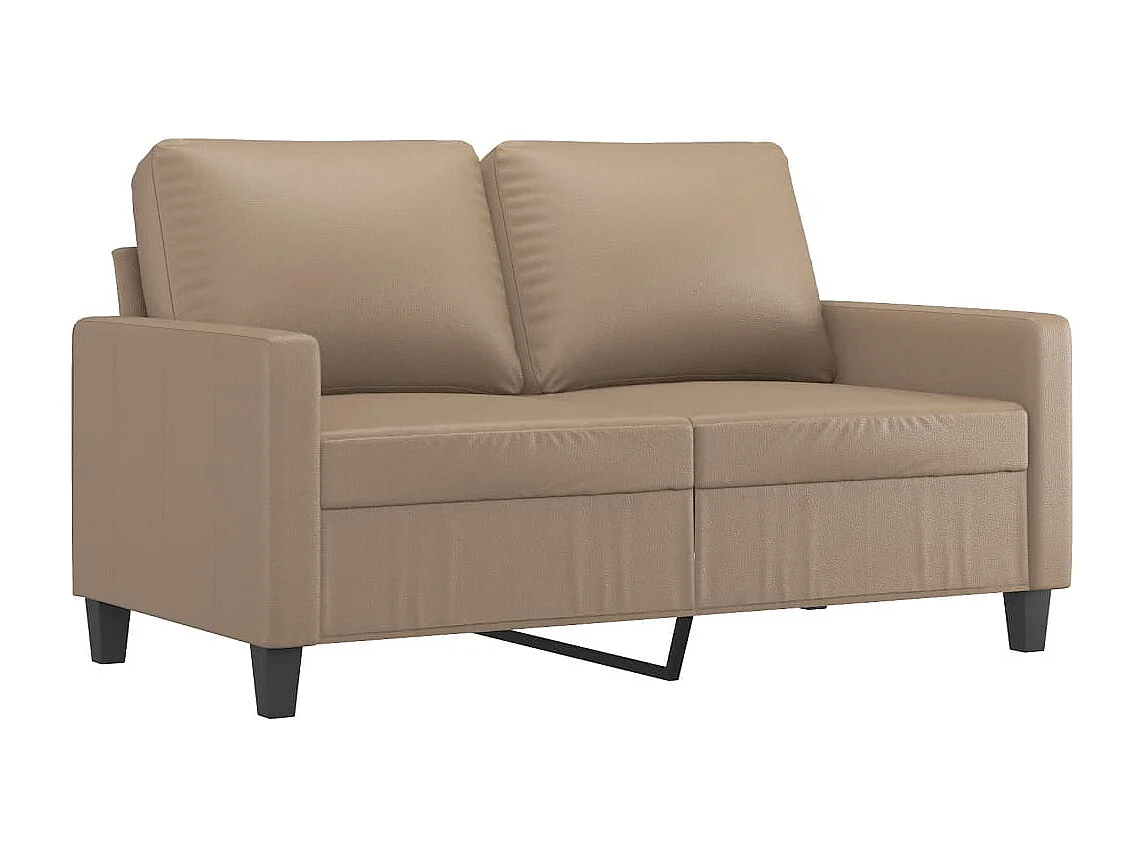 Tweezitsbank 120 cm kunstleer cappuccinokleurig