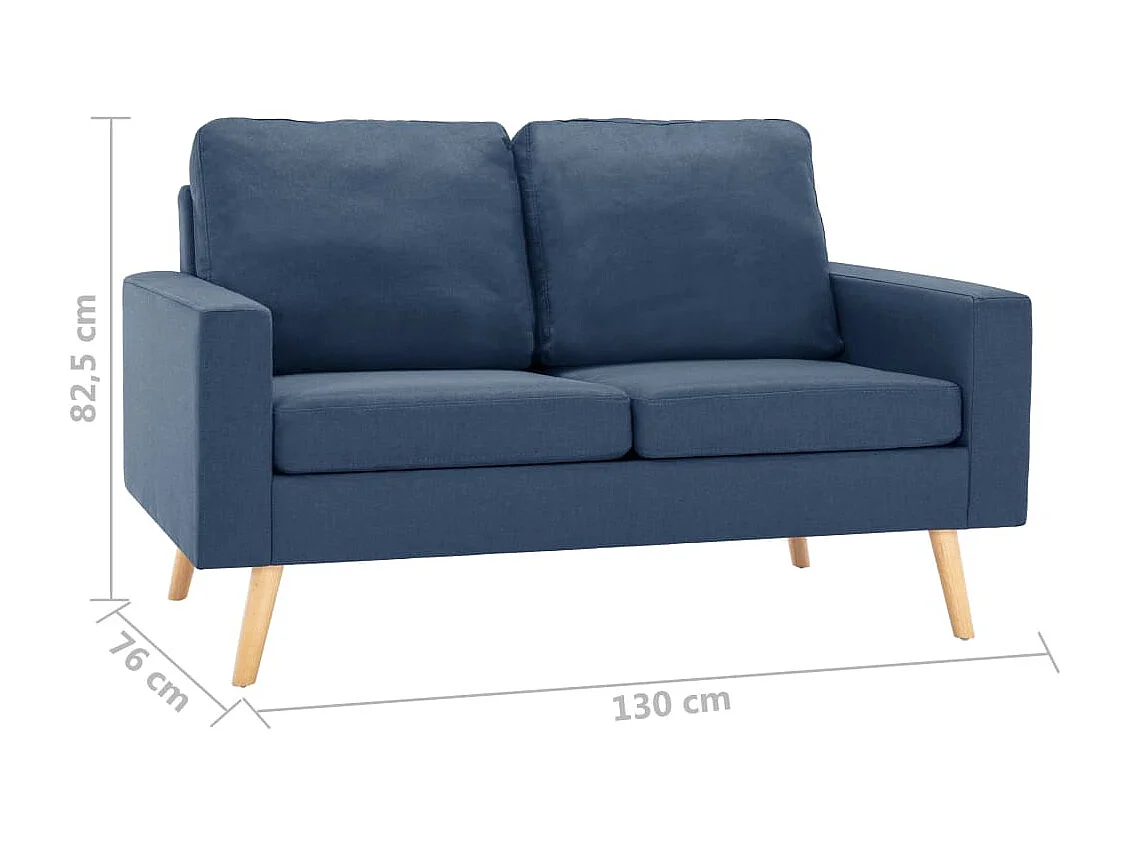 Tweezitsbank stof blauw