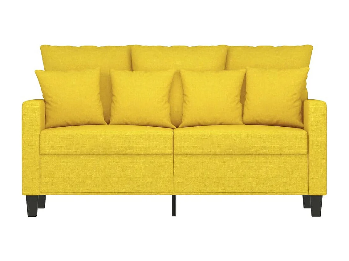 Canapé à 2 places Jaune clair 120 cm Tissu