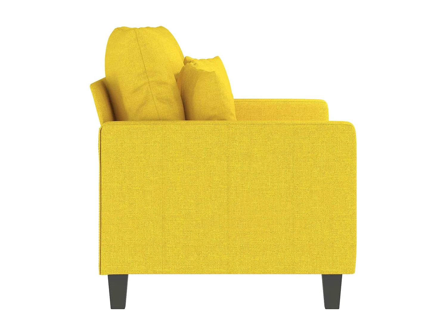 Canapé à 2 places Jaune clair 120 cm Tissu