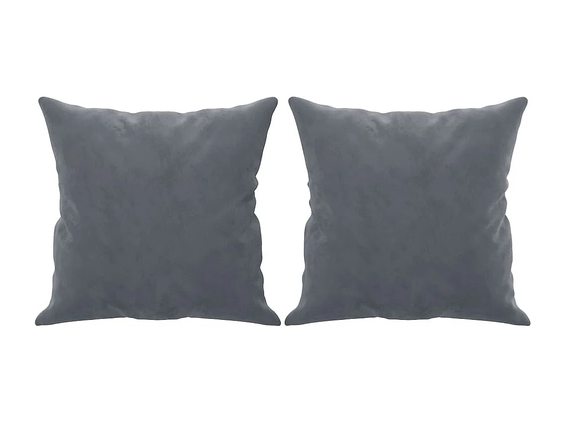 Canapé 2 places avec oreillers gris foncé 120 cm velours