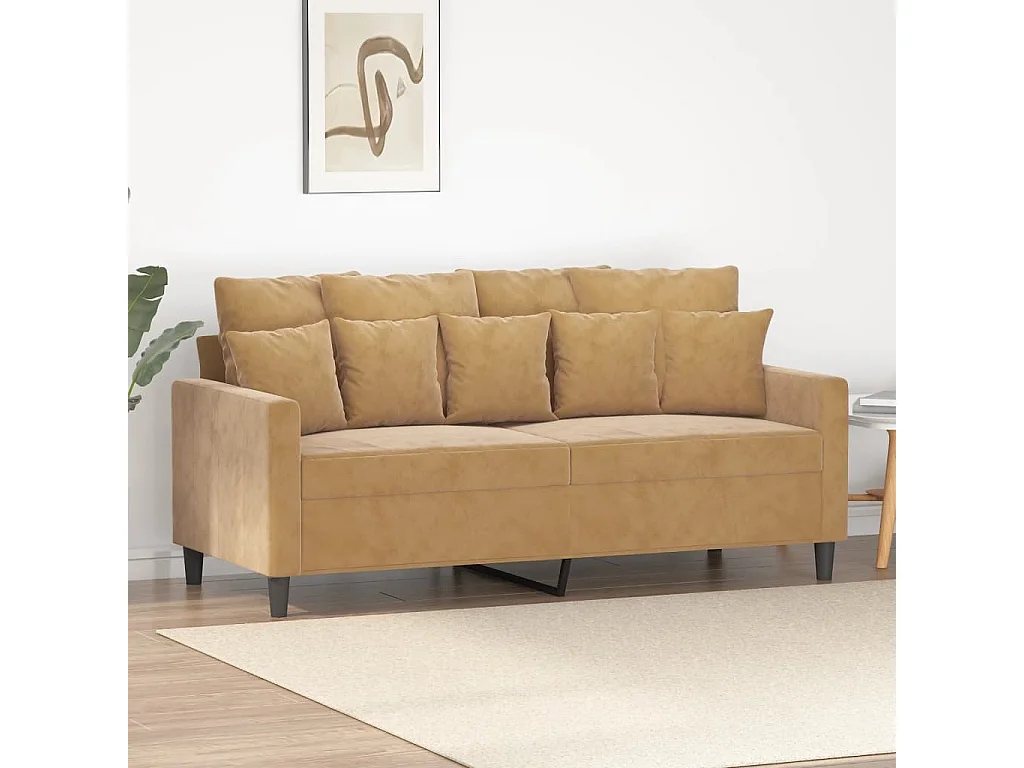 Canapé à 2 places Marron 140 cm Velours